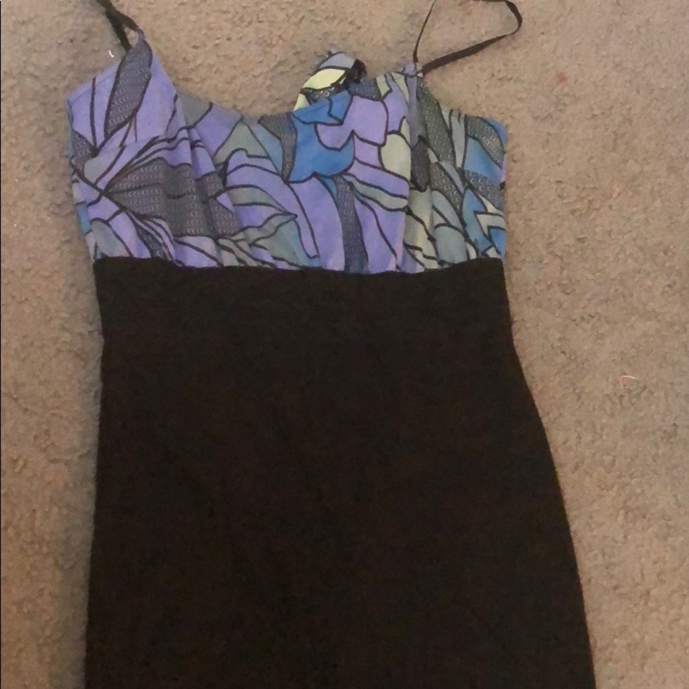 Tight black printed dress